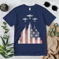 Patriotic Usa Flag Fighter Jets 4th Of July Premium T-Shirt