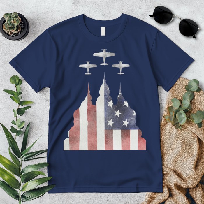 Patriotic Usa Flag Fighter Jets 4th Of July Premium T-Shirt