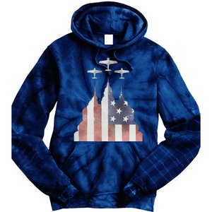 Patriotic Usa Flag Fighter Jets 4th Of July Tie Dye Hoodie