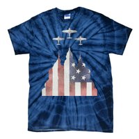 Patriotic Usa Flag Fighter Jets 4th Of July Tie-Dye T-Shirt