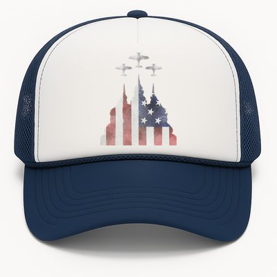 Patriotic Usa Flag Fighter Jets 4th Of July Trucker Hat