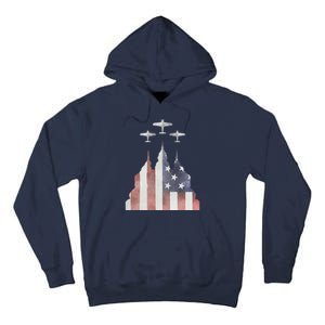 Patriotic Usa Flag Fighter Jets 4th Of July Tall Hoodie