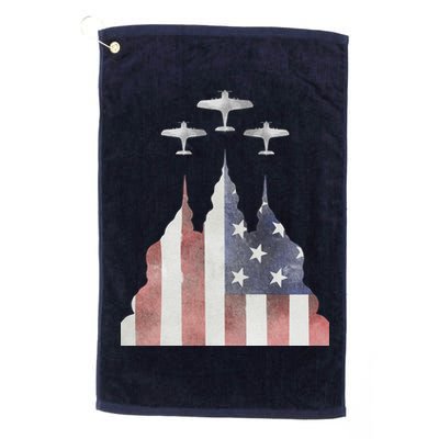 Patriotic Usa Flag Fighter Jets 4th Of July Golf Towel