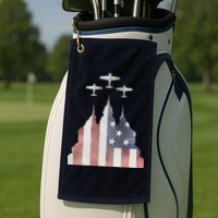 Patriotic Usa Flag Fighter Jets 4th Of July Golf Towel