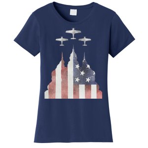 Patriotic Usa Flag Fighter Jets 4th Of July Women's T-Shirt