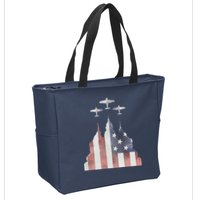 Patriotic Usa Flag Fighter Jets 4th Of July Zip Tote Bag