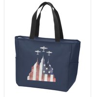 Patriotic Usa Flag Fighter Jets 4th Of July Zip Tote Bag