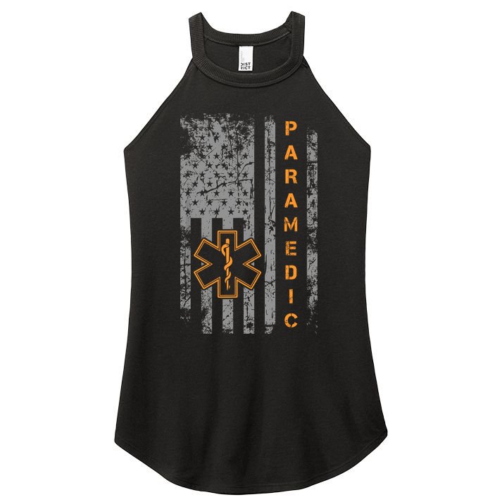 Paramedic Usa Flag Proud Ems Emt American Gifts Friend Women's Perfect Tri Rocker Tank