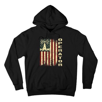 Patriotic USA Flag Ham Radio Amateur Radio Operator Hoodie