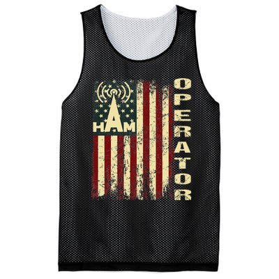 Patriotic USA Flag Ham Radio Amateur Radio Operator Mesh Reversible Basketball Jersey Tank