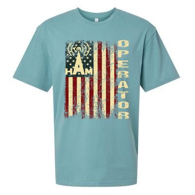 Patriotic USA Flag Ham Radio Amateur Radio Operator Sueded Cloud Jersey T-Shirt