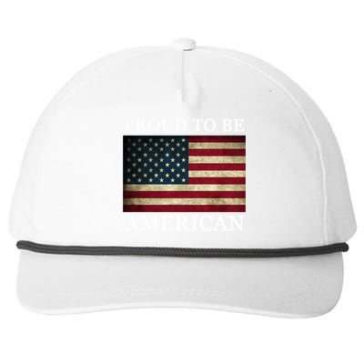 Patriotic Usa Flag Proud To Be American 4th Of July Gift Snapback Five-Panel Rope Hat