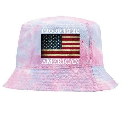 Patriotic Usa Flag Proud To Be American 4th Of July Gift Tie-Dyed Bucket Hat