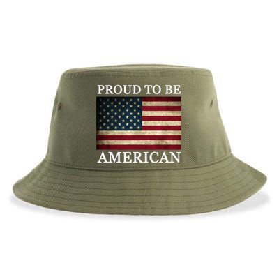 Patriotic Usa Flag Proud To Be American 4th Of July Gift Sustainable Bucket Hat