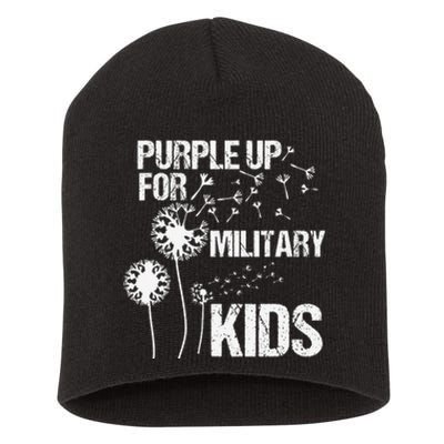 Purple Up for Military Month of the Military Child Short Acrylic Beanie