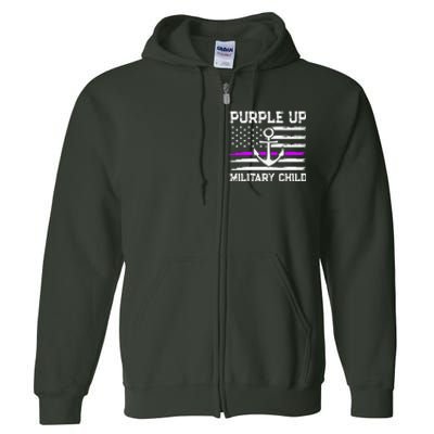 Purple Up For Military Child Month Full Zip Hoodie