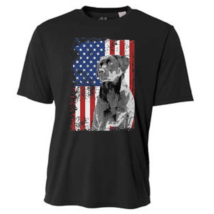 Patriotic USA Flag Black Labrador gift for Lab Owners Cooling Performance Crew T-Shirt