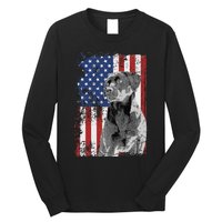 Patriotic USA Flag Black Labrador gift for Lab Owners Long Sleeve Shirt