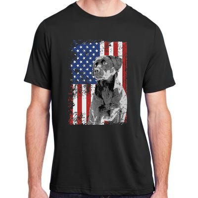 Patriotic USA Flag Black Labrador gift for Lab Owners Adult ChromaSoft Performance T-Shirt