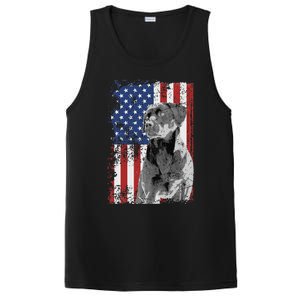 Patriotic USA Flag Black Labrador gift for Lab Owners PosiCharge Competitor Tank