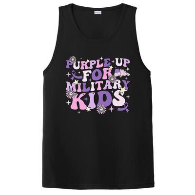 Purple Up For Military Ki.Ds Cute Groovy Military Child Month PosiCharge Competitor Tank