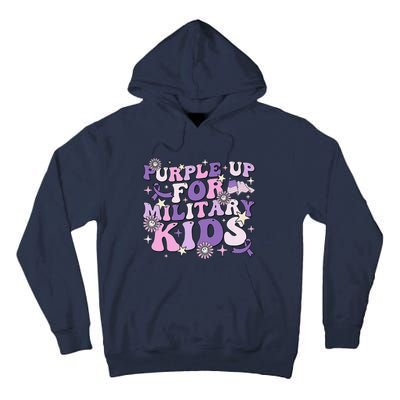 Purple Up For Military Ki.Ds Cute Groovy Military Child Month Tall Hoodie