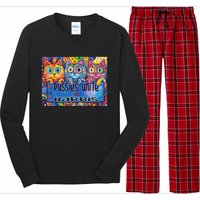 Pussies Unite For Harris Bold And Colorful Kitten Campaign Long Sleeve Pajama Set