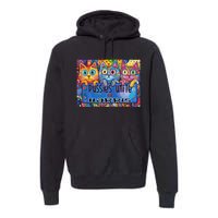 Pussies Unite For Harris Bold And Colorful Kitten Campaign Premium Hoodie