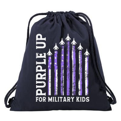 Purple Up For Military Ki.Ds Military Child Month Air Forc.E Drawstring Bag