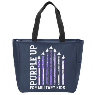 Purple Up For Military Ki.Ds Military Child Month Air Forc.E Zip Tote Bag