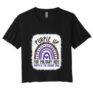 Purple Up For Military Cool Month Of The Military Child Women's Crop Top Tee