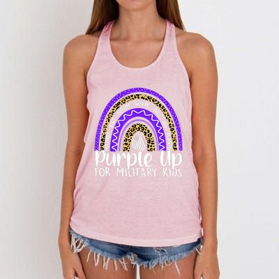 Purple Up For Military Cool Month Of The Military Child Women's Knotted Racerback Tank