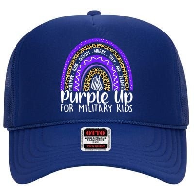 Purple Up For Military Cool Month Of The Military Child High Crown Mesh Back Trucker Hat