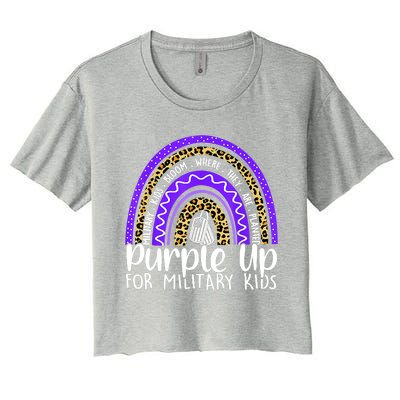 Purple Up For Military Cool Month Of The Military Child Women's Crop Top Tee