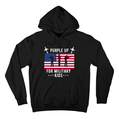 Purple Up For Military Soldier Month Military Child USA Hoodie