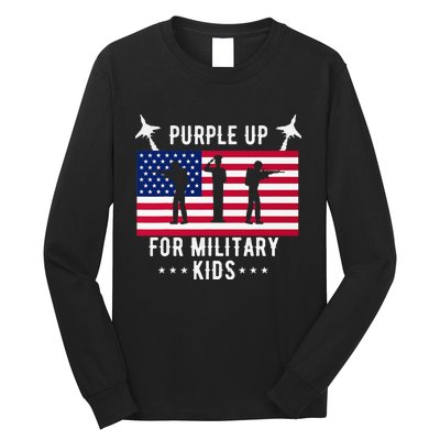 Purple Up For Military Soldier Month Military Child USA Long Sleeve Shirt