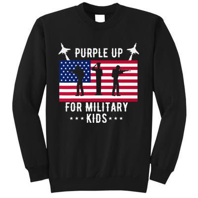 Purple Up For Military Soldier Month Military Child USA Sweatshirt