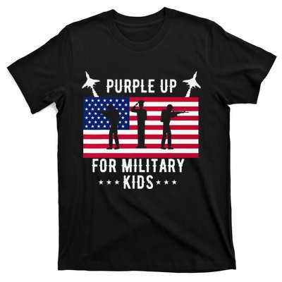 Purple Up For Military Soldier Month Military Child USA T-Shirt