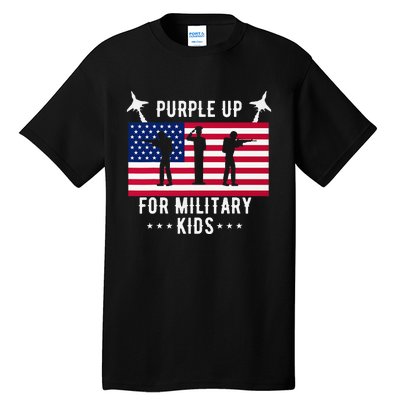 Purple Up For Military Soldier Month Military Child USA Tall T-Shirt