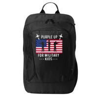 Purple Up For Military Soldier Month Military Child USA City Backpack