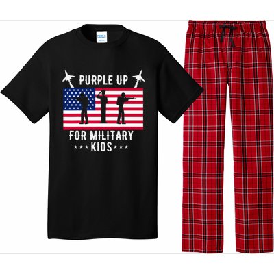 Purple Up For Military Soldier Month Military Child USA Pajama Set