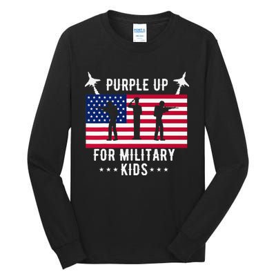 Purple Up For Military Soldier Month Military Child USA Tall Long Sleeve T-Shirt