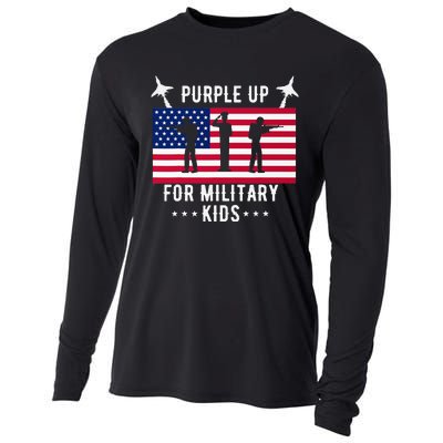 Purple Up For Military Soldier Month Military Child USA Cooling Performance Long Sleeve Crew