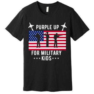 Purple Up For Military Soldier Month Military Child USA Premium T-Shirt