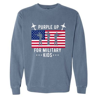 Purple Up For Military Soldier Month Military Child USA Garment-Dyed Sweatshirt