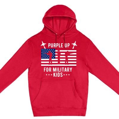 Purple Up For Military Soldier Month Military Child USA Premium Pullover Hoodie