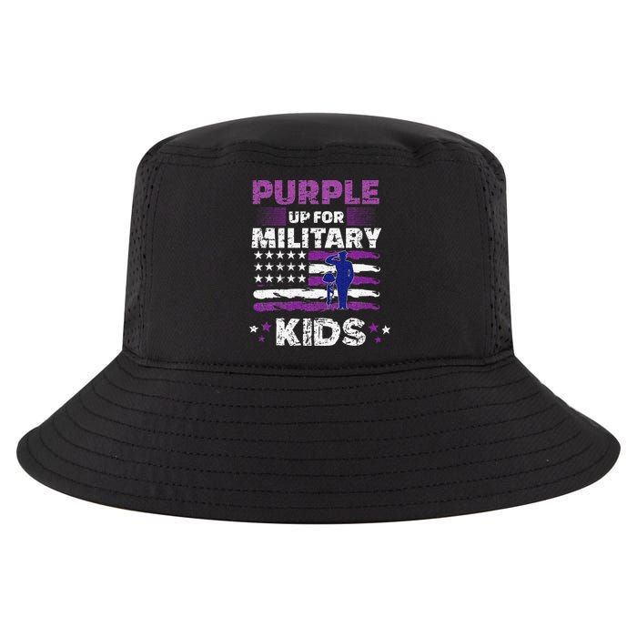Purple Up for Military Month Usa Flag Cool Comfort Performance Bucket Hat
