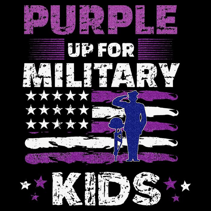 Purple Up for Military Month Usa Flag Cooling Performance Crew T-Shirt