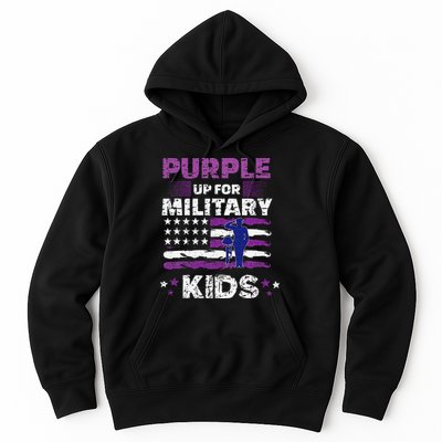 Purple Up for Military Month Usa Flag Hoodie