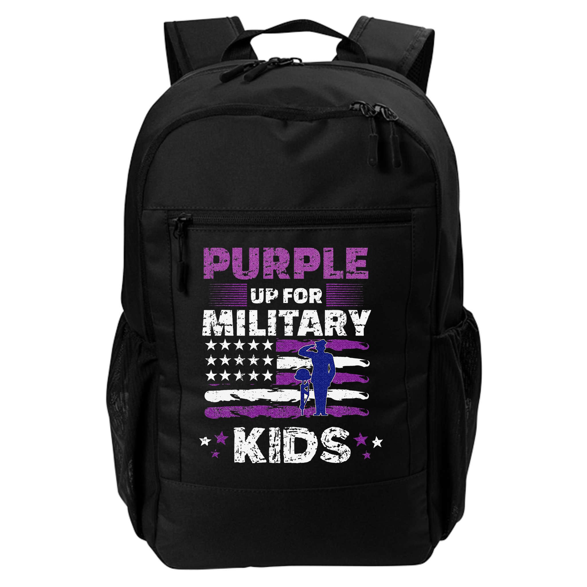 Purple Up for Military Month Usa Flag Backpack